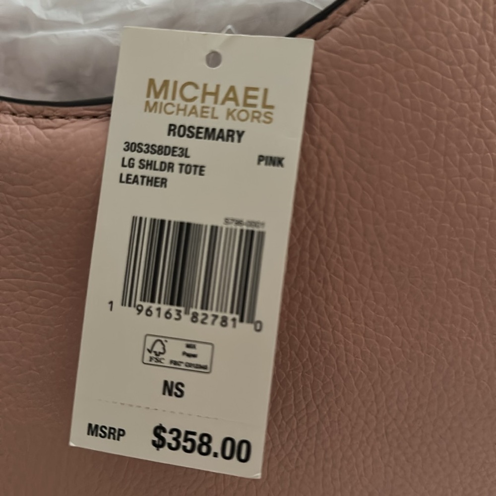 MICHAEL Michael Kors Rosemary Large Hobo Shoulder Bag Tote Pink Leather - Picture 7 of 7